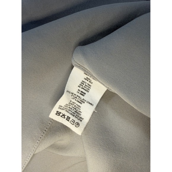 Theory Womens Light Gray 100% Silk Ribbed Mock Neck Sleeveless Shell Top Small - Picture 6 of 6